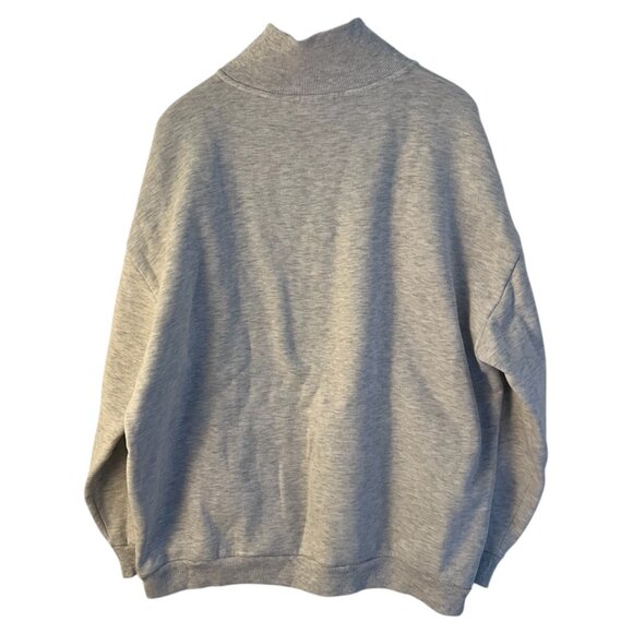 Superdry men sweater M-L light grey heather half zip high neck long sleeve - Picture 8 of 10